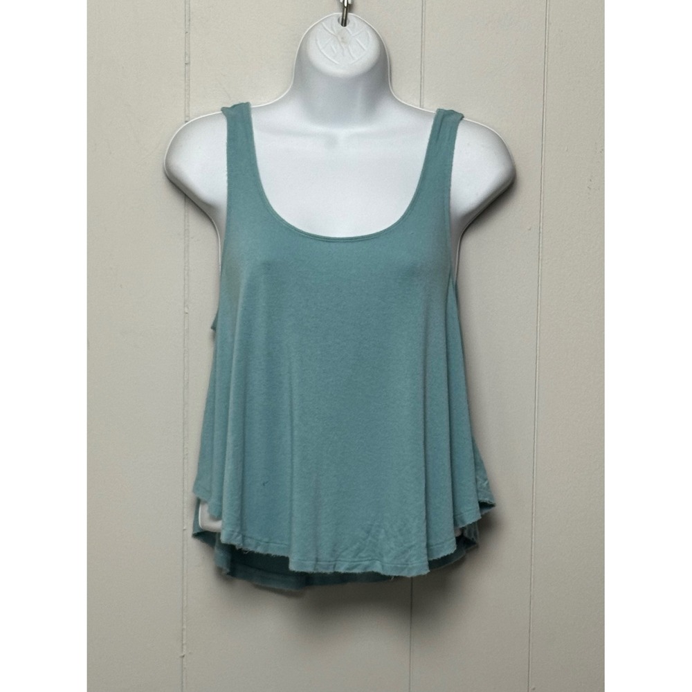 American Eagle Soft & Sexy Tank Top Teal Blue Green Scoop Neck Cropped Sz Medium